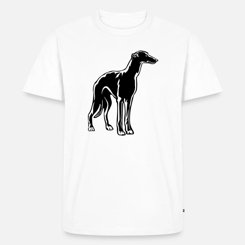 Greyhound - Männer Premium Bio T-Shirt - Weiß