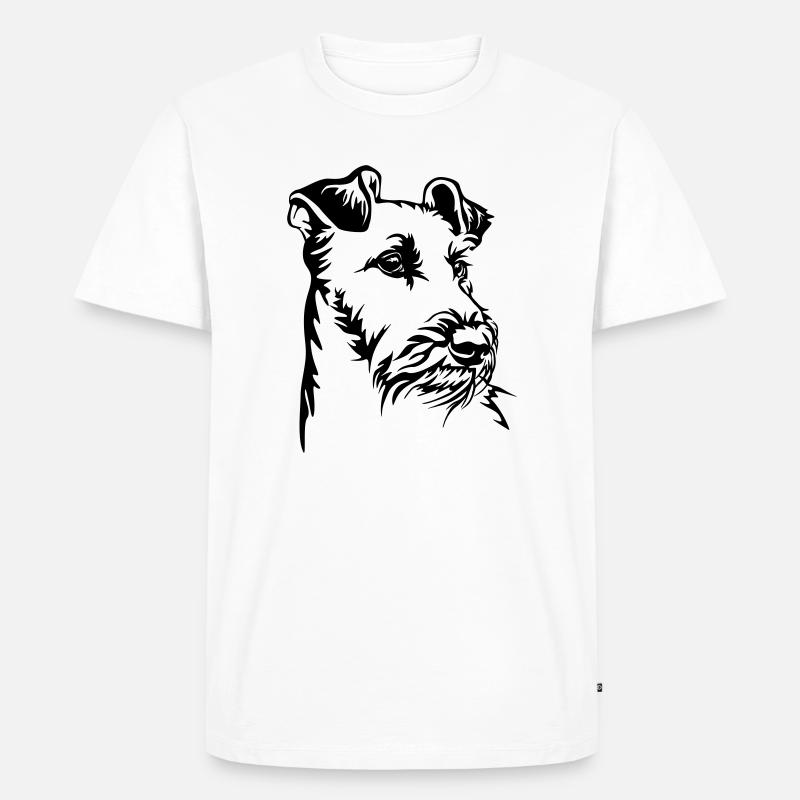 Irish Terrier Kopf - Männer Premium Bio T-Shirt - Weiß