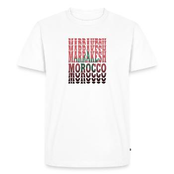 Marrakech Morocco Flag Design / Gift Idea - Men's Premium Organic T-Shirt - white - Front - Nico (187cm)