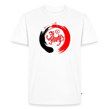 Tigre de Shotokan dans le signe zen - T-shirt Premium bio Homme - blanc - Devant - Nico (187cm)