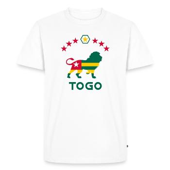 Togo Lion Flag Design / Lome Gift Africa - Men's Premium Organic T-Shirt - white - Front - Nico (187cm)