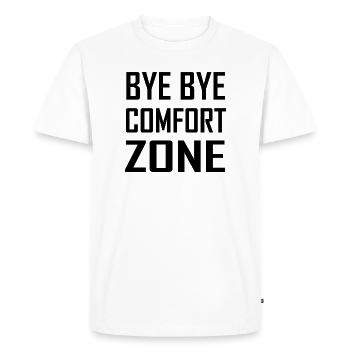 Bye Bye Comfort Zone - Men's Premium Organic T-Shirt - white - Front - Nico (187cm)