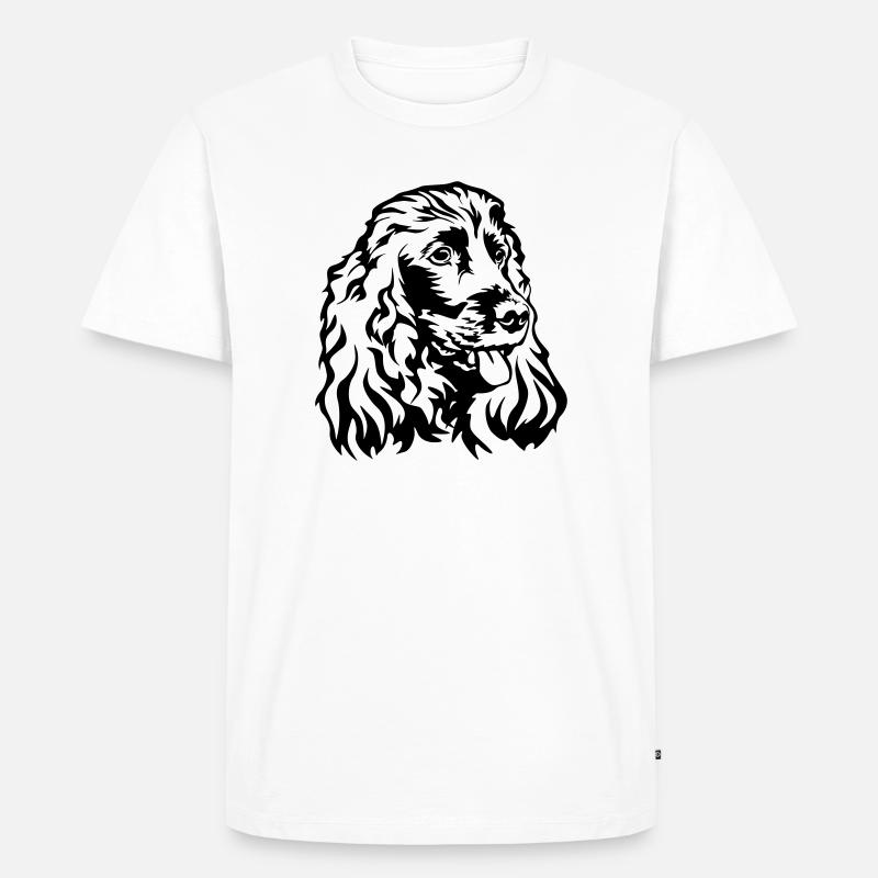 Cocker Spaniel Kopf - Männer Premium Bio T-Shirt - Weiß