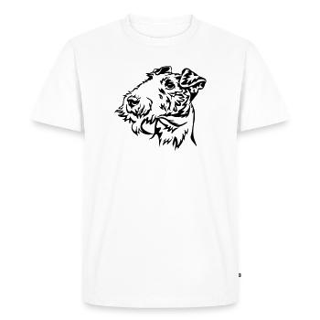 Fox terrier head - Men's Premium Organic T-Shirt - white - Front - Nico (187cm)