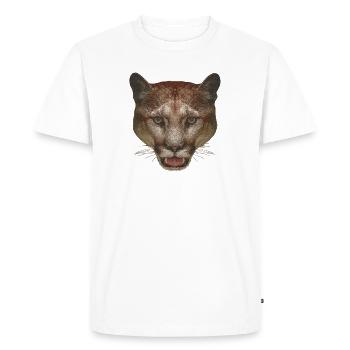 Beaux motifs animaliers, visage de lion de montagne - T-shirt Premium bio Homme - blanc - Devant - Nico (187cm)