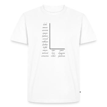 L’amour En Beaucoup de Langues Différentes - T-shirt Premium bio Homme - blanc - Devant - Nico (187cm)