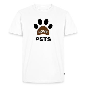 animaux de compagnie d’amour - J’aime les animaux de compagnie - T-shirt Premium bio Homme - blanc - Devant - Nico (187cm)
