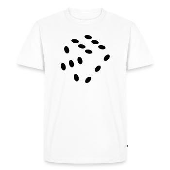 Dés, dés. Jeu, jeu, argent - T-shirt Premium bio Homme - blanc - Devant - Nico (187cm)