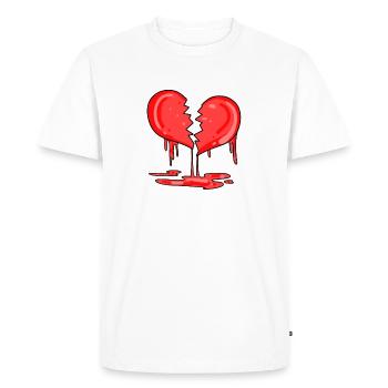 Broken heart - Men's Premium Organic T-Shirt - white - Front - Nico (187cm)