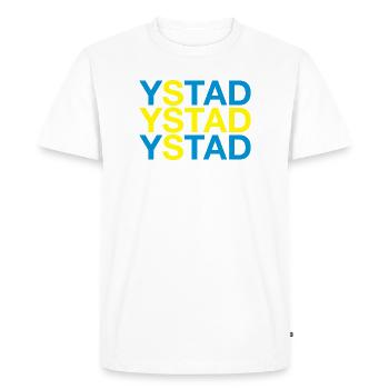 YSTAD - Suède - Drapeau suédois - T-shirt Premium bio Homme - blanc - Devant - Nico (187cm)
