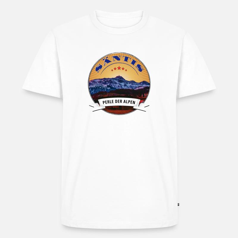 Säntis Perle der Alpen - Männer Premium Bio T-Shirt - Weiß