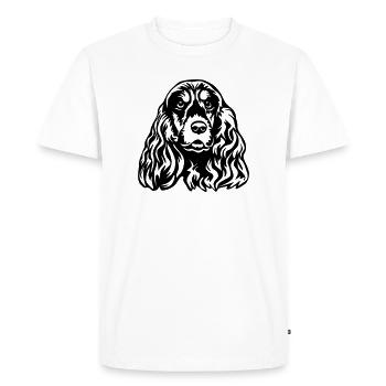 Cocker Spaniel Head - Men's Premium Organic T-Shirt - white - Front - Nico (187cm)