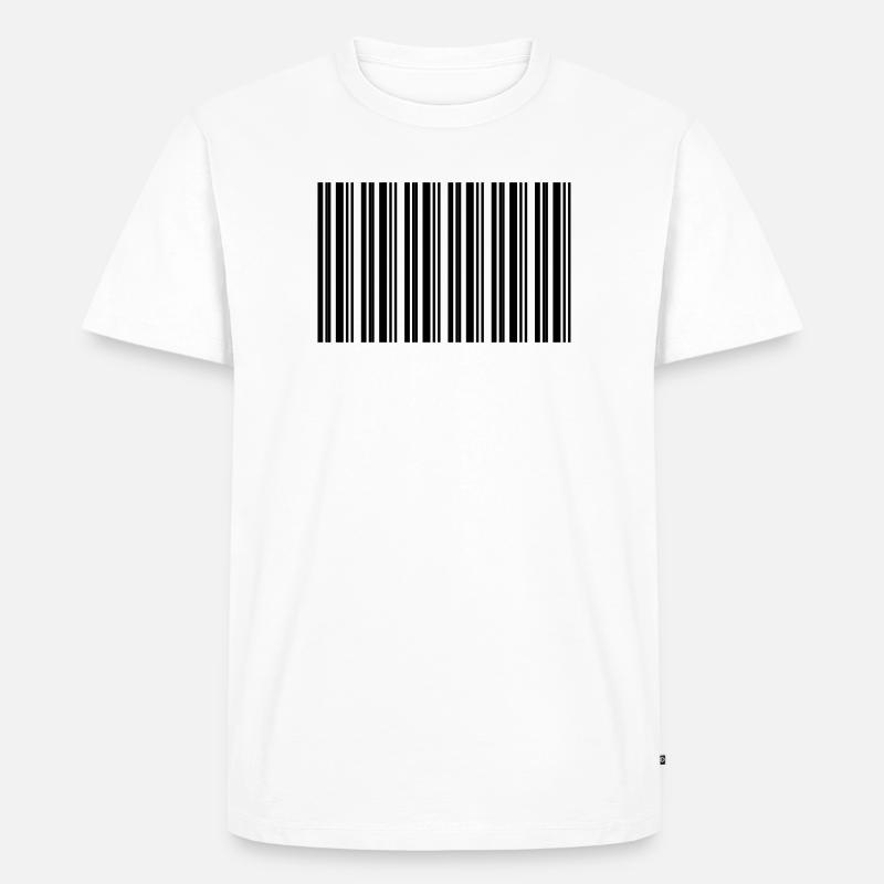 Barcode Strichcode Nerd IT Technik Design - Männer Premium Bio T-Shirt - Weiß