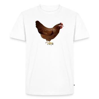 Poulet brun coloré dessiné à la main - T-shirt Premium bio Homme - blanc - Devant - Nico (187cm)