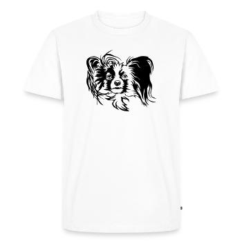 Papillon tête - T-shirt Premium bio Homme - blanc - Devant - Nico (187cm)