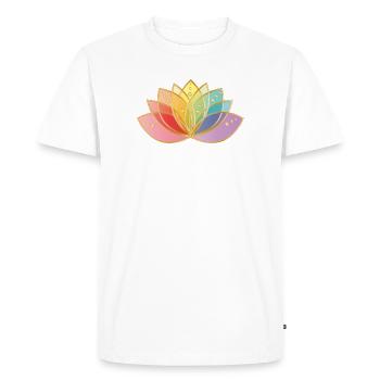 filigree transparent colorful flowers symbol - Men's Premium Organic T-Shirt - white - Front - Nico (187cm)