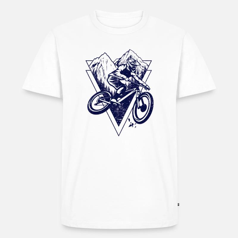 Mountainbiker im Ridge Triangle - Männer Premium Bio T-Shirt - Weiß