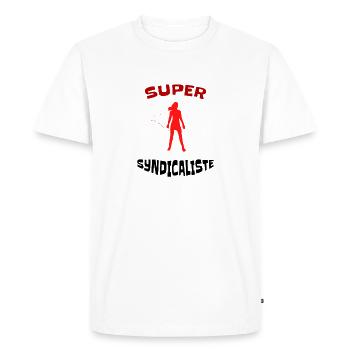Super Syndicaliste - Idée cadeau syndicalisme - T-shirt Premium bio Homme - blanc - Devant - Nico (187cm)