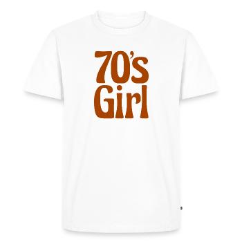70s FILLE Seventies 70s 70s - T-shirt Premium bio Homme - blanc - Devant - Nico (187cm)