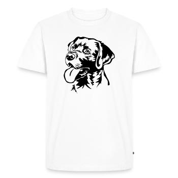 Labrador Retriever tête - T-shirt Premium bio Homme - blanc - Devant - Nico (187cm)