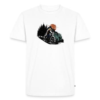 Freerider Moto Montagne - T-shirt Premium bio Homme - blanc - Devant - Nico (187cm)