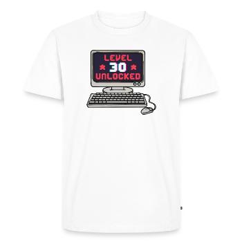 Trentenaire 30 ans 30 ans - T-shirt Premium bio Homme - blanc - Devant - Nico (187cm)