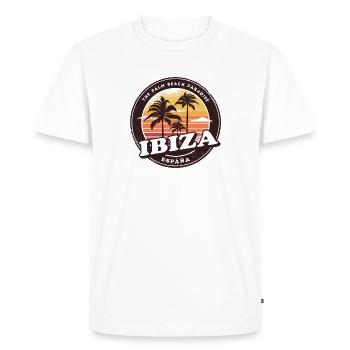 Ibiza Espagne Vintage Beach Design - T-shirt Premium bio Homme - blanc - Devant - Nico (187cm)