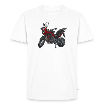 Africa Twin Enduro - solo rouge - T-shirt Premium bio Homme - blanc - Devant - Nico (187cm)