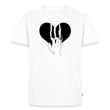 Amour déchiré au cœur brisé - T-shirt Premium bio Homme - blanc - Devant - Nico (187cm)