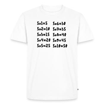 Multiplication tables of five - Men's Premium Organic T-Shirt - white - Front - Nico (187cm)