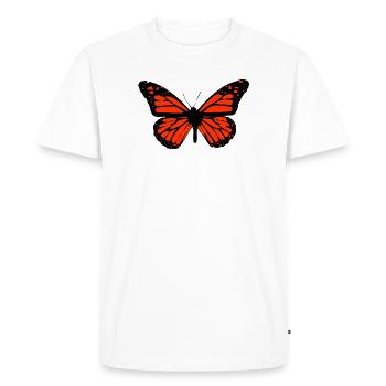 Papillon Art Détaillé à contraste élevé - T-shirt Premium bio Homme - blanc - Devant - Nico (187cm)