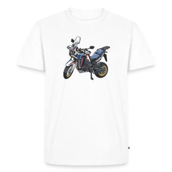 Africa Twin Enduro - solo tricolor - T-shirt Premium bio Homme - blanc - Devant - Nico (187cm)