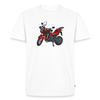 Africa Twin Enduro - solo trired - T-shirt Premium bio Homme - blanc - Devant - Nico (187cm)