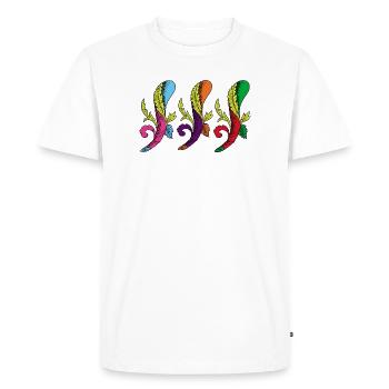 3 axes - Men's Premium Organic T-Shirt - white - Front - Nico (187cm)