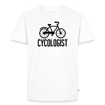 Cycologist T-shirt Cycologist Vélo de moto de psychologie - T-shirt Premium bio Homme - blanc - Devant - Nico (187cm)