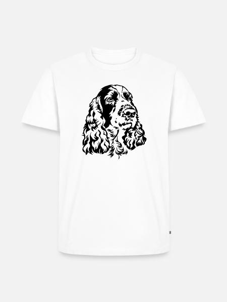 English Springer Spaniel Head - Men's Premium Organic T-Shirt - white