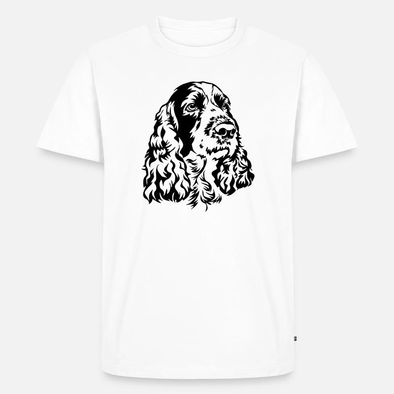 Englischer Springer Spaniel Kopf - Männer Premium Bio T-Shirt - Weiß