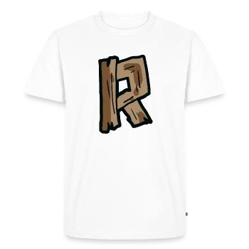 Lettre bois de R lettre lettres de bois - T-shirt Premium bio Homme - blanc - Devant - Nico (187cm)