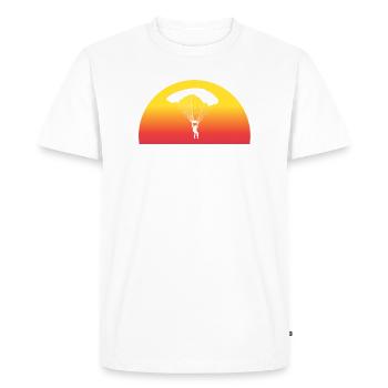 Saut en parachute aventureux au coucher du soleil - T-shirt Premium bio Homme - blanc - Devant - Nico (187cm)
