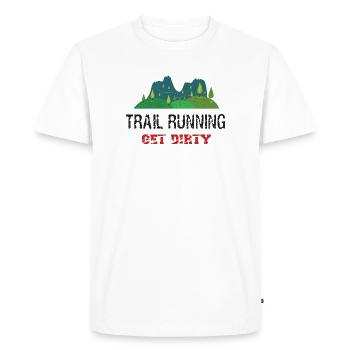 Trail Running - Get Dirty! - T-shirt Premium bio Homme - blanc - Devant - Nico (187cm)