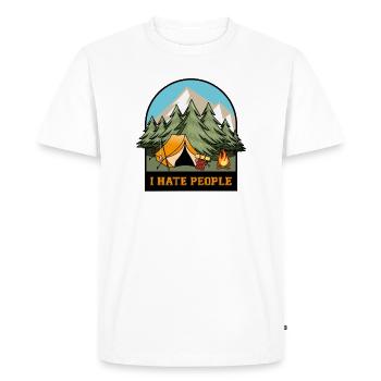 I Hate People - Men's Premium Organic T-Shirt - white - Front - Nico (187cm)