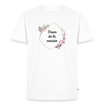 team de la mariée demoiselles d'honneur EVJF - T-shirt Premium bio Homme - blanc - Devant - Nico (187cm)