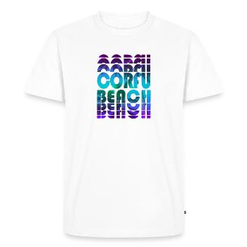 Corfu Beach Palm Design / Greece - Men's Premium Organic T-Shirt - white - Front - Nico (187cm)