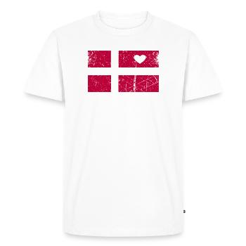 Danemark drapeau design T-shirt - T-shirt Premium bio Homme - blanc - Devant - Nico (187cm)