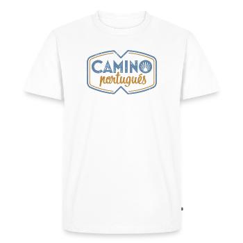 Camino Portugués Estampillé | Chemin de Saint-Jacques - T-shirt Premium bio Homme - blanc - Devant - Nico (187cm)
