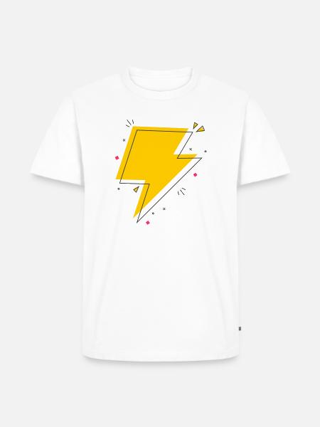 Dynamic Ray in Yellow and Black - Men's Premium Organic T-Shirt - white