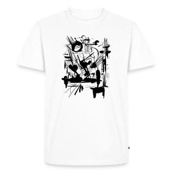 Art - Abstrait - T-shirt Premium bio Homme - blanc - Devant - Nico (187cm)