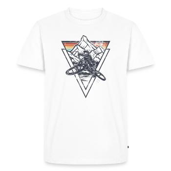 Coucher de soleil en géométrie sommitale - T-shirt Premium bio Homme - blanc - Devant - Nico (187cm)