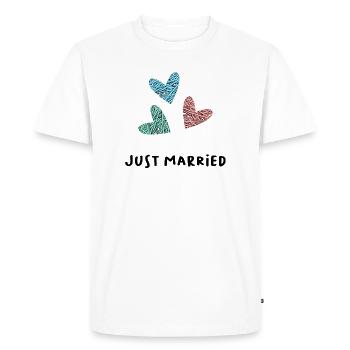 JUST MARRIED. LONG LIVE THE MARYS. VALENTINE'S DAY - Men's Premium Organic T-Shirt - white - Front - Nico (187cm)
