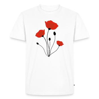 corn poppy - Men's Premium Organic T-Shirt - white - Front - Nico (187cm)